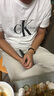 GXG男裝  零壓系列多色泡泡紗錐形長(cháng)褲24年春季 米灰色 170/M 曬單實(shí)拍圖