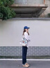 奶油兔孕婦牛仔褲春秋2025新款外穿休閑寬松直筒老爹褲孕早期哈倫托腹褲 丹寧藍 L 【建議105-130斤】 曬單實(shí)拍圖