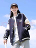 方糖姑娘初中生休閑運動棒球服外套少女春秋裝大童高中學(xué)生開衫衛(wèi)衣上衣女 83629SC藏青色外套 XL 曬單實拍圖