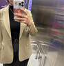 EP雅瑩女裝 職場(chǎng)收腰修身中長(zhǎng)款通勤四面彈西裝外套 秋裝商場(chǎng)同款1110A 卡其色 M 曬單實(shí)拍圖