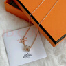 愛(ài)馬仕（HERMES）Mini Pop H項鏈 玫瑰金鏈條橢圓立體琺瑯項鏈送女友節日送禮 白色玫瑰金H147992FO49 鏈長(cháng)40cm吊墜0.7*0.9cm 曬單實(shí)拍圖