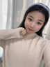 斐特瑪【斷碼精品】半高領(lǐng)簡(jiǎn)約套頭打底針織衫女加厚內搭毛衣女秋冬新款 米色 M  100-110斤 曬單實(shí)拍圖