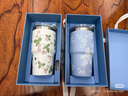 WEDGWOOD[結婚禮物]陶瓷內膽漫游美境吸管杯藍592ml保冷杯保溫杯高顏值 曬單實(shí)拍圖