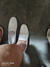 奧康男鞋 夏季新款真皮透氣休閑皮鞋男士豆豆鞋軟底潮流小白鞋 白色 42 曬單實(shí)拍圖