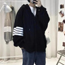 甜米寶胖mm300斤連帽衛衣女oversize早秋大碼寬松BF原宿風(fēng)潮ins開(kāi)衫外套 黑色 XL 建議105-140斤 曬單實(shí)拍圖