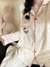 哈魯迪日系KT貓云朵棉綢大碼睡衣女可愛(ài)波點(diǎn)長(cháng)袖少女家居服帶胸墊兩件套 波點(diǎn)KT貓 長(cháng)袖+長(cháng)褲 （固定胸墊） XL （100-120斤） 曬單實(shí)拍圖
