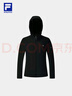 FILA 斐樂(lè)官方女裝針織連帽外套2025秋裝新款健身運(yùn)動(dòng)防曬衣夾克 深黑-BK L 170/88A/L 曬單實(shí)拍圖