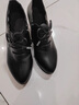 啄木鳥(niǎo)中跟媽媽鞋2025秋季新款女士皮鞋粗跟蝴蝶結單鞋女軟皮百搭高跟鞋 黑色 37 曬單實(shí)拍圖