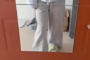 森馬（Semir）發(fā)熱抑菌抓絨抽繩分割寬松2025百搭闊腿褲女冬休閑褲109725127001 曬單實(shí)拍圖