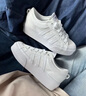 adidas NIZZA PLATFORM厚底增高運動(dòng)帆布鞋男女阿迪達斯三葉草   白   38 曬單實(shí)拍圖