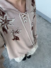 SAME FLOW “野蕨與荒原”早秋女士連帽毛衣舒適自在挺括保暖柔軟流蘇花朵 臟粉 M 曬單實(shí)拍圖