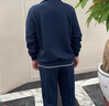 DVHNMK國(guó)際高端品牌男裝運(yùn)動(dòng)套裝男士春秋季中年休閑夾克運(yùn)動(dòng)服男三件套 高檔深藍(lán)【外套+T恤+褲子  現(xiàn)貨速達(dá)】 XL【建議121-140斤左右】 曬單實(shí)拍圖