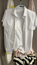 羅蒙棉質(zhì)短袖襯衫女士夏季職業(yè)裝修身商務(wù)打底工裝襯衣面試酒店工作服 曬單實(shí)拍圖