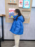 波司登（BOSIDENG）25新款羽絨服女童短款90絨5A抗菌絨連帽泡芙加厚外套T250243102Q 布魯斯藍5A34 130 /64 約115-130cm 26kg 曬單實(shí)拍圖