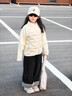 校服神器內膽內搭保暖羽絨服小學(xué)生初中生男女童高中生內膽棉服兒 米白色 120 曬單實(shí)拍圖