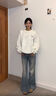 VUUG扎染臟臟圓領衛(wèi)衣男士春秋季美式潮牌高街休閑打底衫 白色 XL 曬單實拍圖