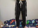 NASA BASE秋季運動(dòng)褲子男拼接加絨大碼衛褲寬松休閑長(cháng)褲2025青少年束腳褲潮 黑白色 M （建議105-120斤） 曬單實(shí)拍圖