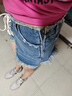 UR2025夏季新款女裝休閑復(fù)古系帶毛須牛仔短褲UYV850062 藍(lán)色 (偏短) 27 曬單實(shí)拍圖