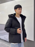 鴨鴨（YAYA）羽絨服女短款2025年冬季新款時(shí)尚簡(jiǎn)約面包服男情侶保暖外套HY 月光白色 L (175) 曬單實(shí)拍圖