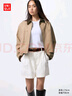 優(yōu)衣庫女裝休閑拉鏈短茄克/外套巴恩風(fēng)翻領(lǐng)時(shí)尚夾克479208 32 深米色 S /155/80A 曬單實(shí)拍圖