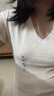 優(yōu)衣庫女裝竹節紗V領(lǐng)T恤/短袖棉白T上衣打底內搭春夏新款483576 00 白色 M /160/84A 曬單實(shí)拍圖