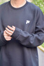 FILA FUSION斐樂潮牌情侶款套頭衛(wèi)衣秋簡約寬松針織上衣可選加絨 正黑色-BK 2XL 曬單實拍圖