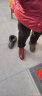 觅艳 妈妈鞋子软皮靴子女鞋棉鞋秋冬季中跟加绒女靴中年中老年皮鞋 红色 加绒 38 实拍图