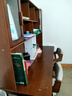 風(fēng)葉青青北歐實(shí)木書(shū)桌雙人桌家用臥室中小學(xué)生學(xué)習桌書(shū)架儲物寫(xiě)字桌椅套裝 實(shí)木單桌+16升降椅*2（胡桃色） 180cm*60cm*75cm雙抽屜 曬單實(shí)拍圖