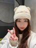 梵昇昱月子帽針織帽秋冬季產(chǎn)婦后防風(fēng)保暖大頭圍時(shí)尚可愛(ài)孕婦帽月子用品 花邊耳朵月子帽-米色 曬單實(shí)拍圖