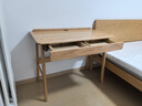 源氏木語(yǔ) 實(shí)木書(shū)桌現代簡(jiǎn)約北歐電腦桌橡木辦公桌家用小戶(hù)型梳妝臺 原木色書(shū)桌雙抽1米 組裝 曬單實(shí)拍圖