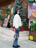 Andralyn高級感復(fù)古毛呢格子包包女秋冬新款質(zhì)感手提水桶包百搭單肩斜挎包 棕色 有掛件 曬單實拍圖