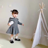 G.DUCKKIDS兒童連衣裙女童2025春秋裝新款女孩寶寶春季公主裙洋氣女童學(xué)院風(fēng) 灰色 80 (建議73-80cm 8個(gè)月-1周歲左 曬單實(shí)拍圖