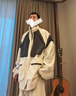 UUCSCC秋季嘻哈潮牌寬松飛行員夾克美式街頭立領(lǐng)運動(dòng)服棒球外套男 白色 L  130-150斤 曬單實(shí)拍圖