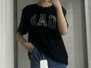 Gap男女裝2025春季新款純棉字母印花logo短袖T恤上衣美版797924 黑色 XS 美碼 S亞洲碼175/88A 曬單實(shí)拍圖
