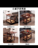 雅即邊幾茶幾可移動(dòng)沙發(fā)邊柜小戶(hù)型折疊推車(chē)客廳置物架實(shí)木中古小桌子 旋轉折疊茶幾【順豐發(fā)貨】 組裝 曬單實(shí)拍圖