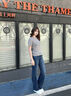 Calvin KleinJeans【涼感】25春夏女士潮流美式復(fù)古ck寬松微喇牛仔褲47AB724 UN2-牛仔藍 27 曬單實拍圖