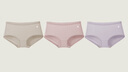 Q21小海綿云感內褲女士莫代爾舒適軟滑桑中高腰透氣三角褲3條裝 【中腰】山月米/香云粉/輕紗紫 L 165 推薦體重50-60KG 曬單實(shí)拍圖