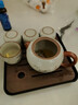 瓷牌茗茶具一壺四杯小套茶具整套家用陶瓷功夫泡茶器套裝辦公室玻璃茶壺 汝窯富竹西施壺4杯+小四方全塑盤(pán) 曬單實(shí)拍圖