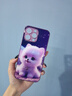 方哲適用蘋果17Promax手機殼鏡頭全包防摔金屬漆玻璃iphone16pro卡通可愛呆萌狗帶手繩女款親膚保護套 梅子色-呆萌小狗+五葉手繩 蘋果17Promax 曬單實拍圖