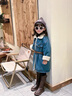 G.DUCKKIDS小黃鴨女童牛仔外套秋冬兒童冬季加絨冬裝女寶寶羊羔絨中長(cháng)款上衣 藍色 120 建議5~6歲【110-120cm】cm 曬單實(shí)拍圖