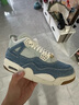 耐克（NIKE）喬丹男女同款A(yù)J4水洗丹寧復(fù)刻運(yùn)動(dòng)鞋休閑鞋 IB6716-100 36 曬單實(shí)拍圖