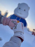 密齡冬季滑雪手套男女款戶外騎行防滑防水防寒觸屏加絨保暖情侶棉手套 米色 【小熊滑雪手套】 均碼 曬單實拍圖