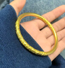 老廟黃金手鐲乾坤圈999足金鐲子女款2025新款古風(fēng)社卷草紋送女友老婆 圈口58（約22g） 曬單實(shí)拍圖