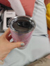 SWELL保溫保冷帶蓋咖啡杯男女士吸管杯不銹鋼水杯便攜隨行教師開學(xué)禮物 玫瑰晶洞530ml-贈吸管 曬單實拍圖