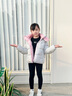 波司登（BOSIDENG）25新款羽絨服女童短款90絨5A抗菌絨連帽泡芙保暖外套T250243102Q 云朵灰8H49 130 /64 約115-130cm 26kg 曬單實(shí)拍圖