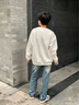 安踏（ANTA）衛衣男衣服運動(dòng)服飾男士圓領(lǐng)籃球秋冬季logo健身裝寬松長(cháng)袖跑步服 象牙白 XL 曬單實(shí)拍圖