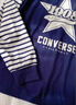 匡威Converse童裝條紋T恤2025年春季新款男童星標拼接兒童休閑上衣 曬單實(shí)拍圖
