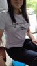 真維斯（JEANSWEST）t恤女純棉2025夏季舒適打底衫半袖體恤上衣女士上衣女白色L 曬單實拍圖