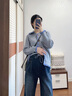 苒琦媽咪孕婦套裝秋冬2025新款時(shí)尚休閑加厚針織毛衣外套孕婦褲子兩件套女 灰色毛衣+褲子（套裝） L 曬單實(shí)拍圖