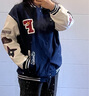 妙奕嘉棒球服厚外套女秋冬2025新款洋氣高級感小個(gè)子休閑風(fēng)加絨夾克棉服 美式字母刺繡寬松加棉棒球服【藏青】 L 【建議95-120斤】 曬單實(shí)拍圖
